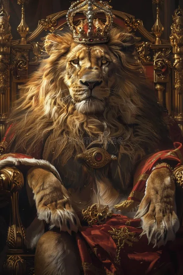线上赌博王者狮王宝座油画